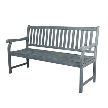 Laurel Slat-Back 600-Lbs Support Acacia Wood Outdoor Garden Patio Bench - JONATHAN Y